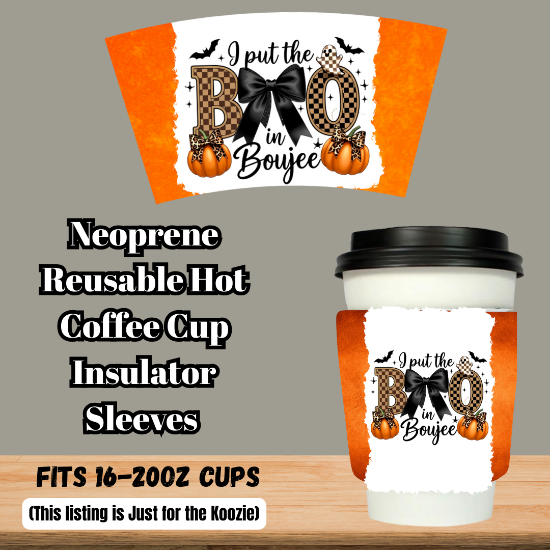 Boujee BOO Neoprene Reusable Coffee Cup Sleeves