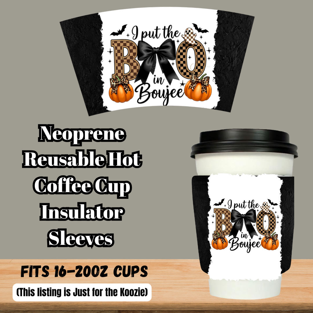 Boujee BOO Neoprene Reusable Coffee Cup Sleeves