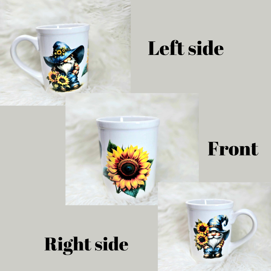 Sunflower Gnome Coffee Mug Set