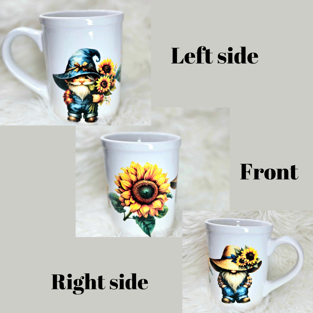 Sunflower Gnome Coffee Mug Set