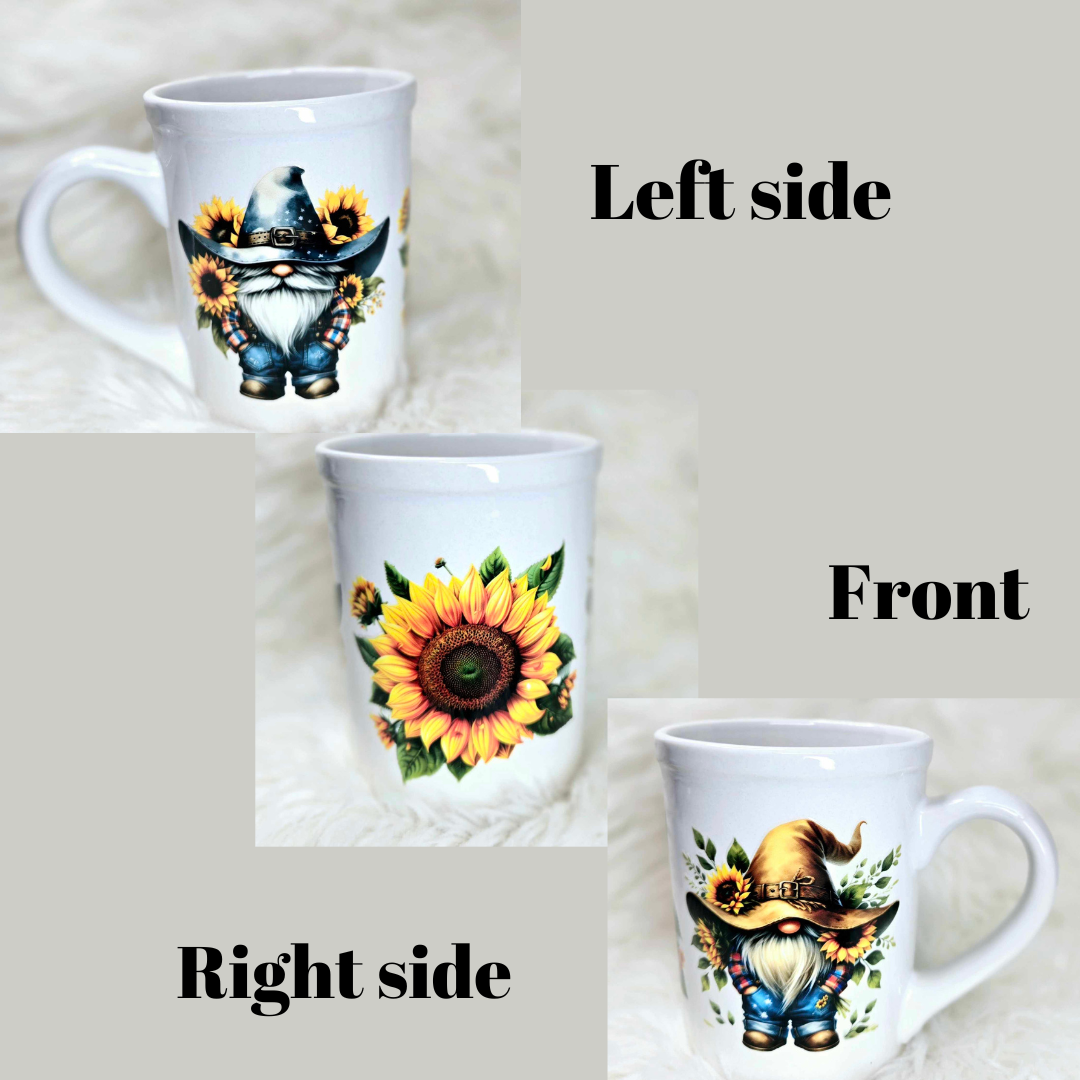 Sunflower Gnome Coffee Mug Set