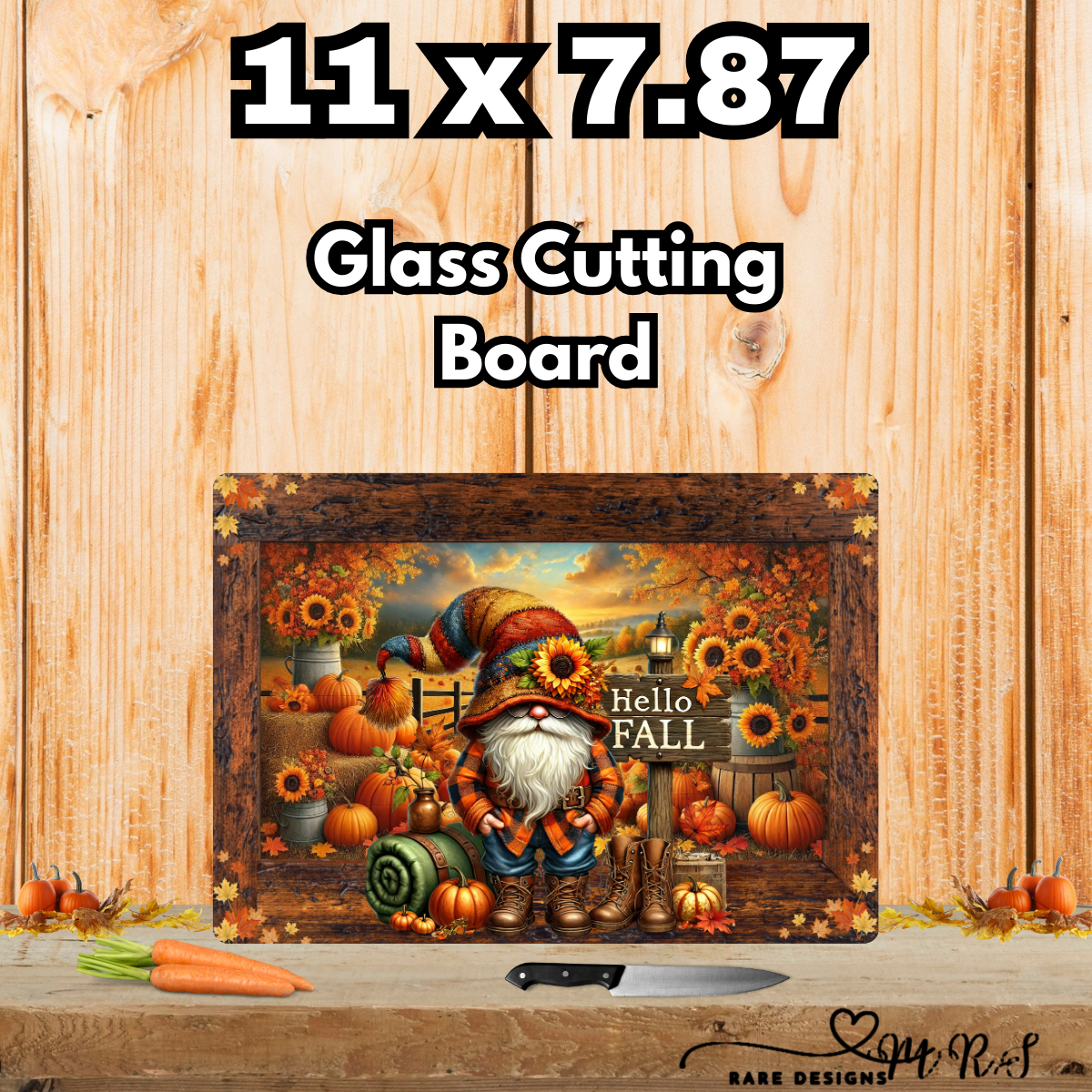 Autumn Gnome Charm Cutting Board Set