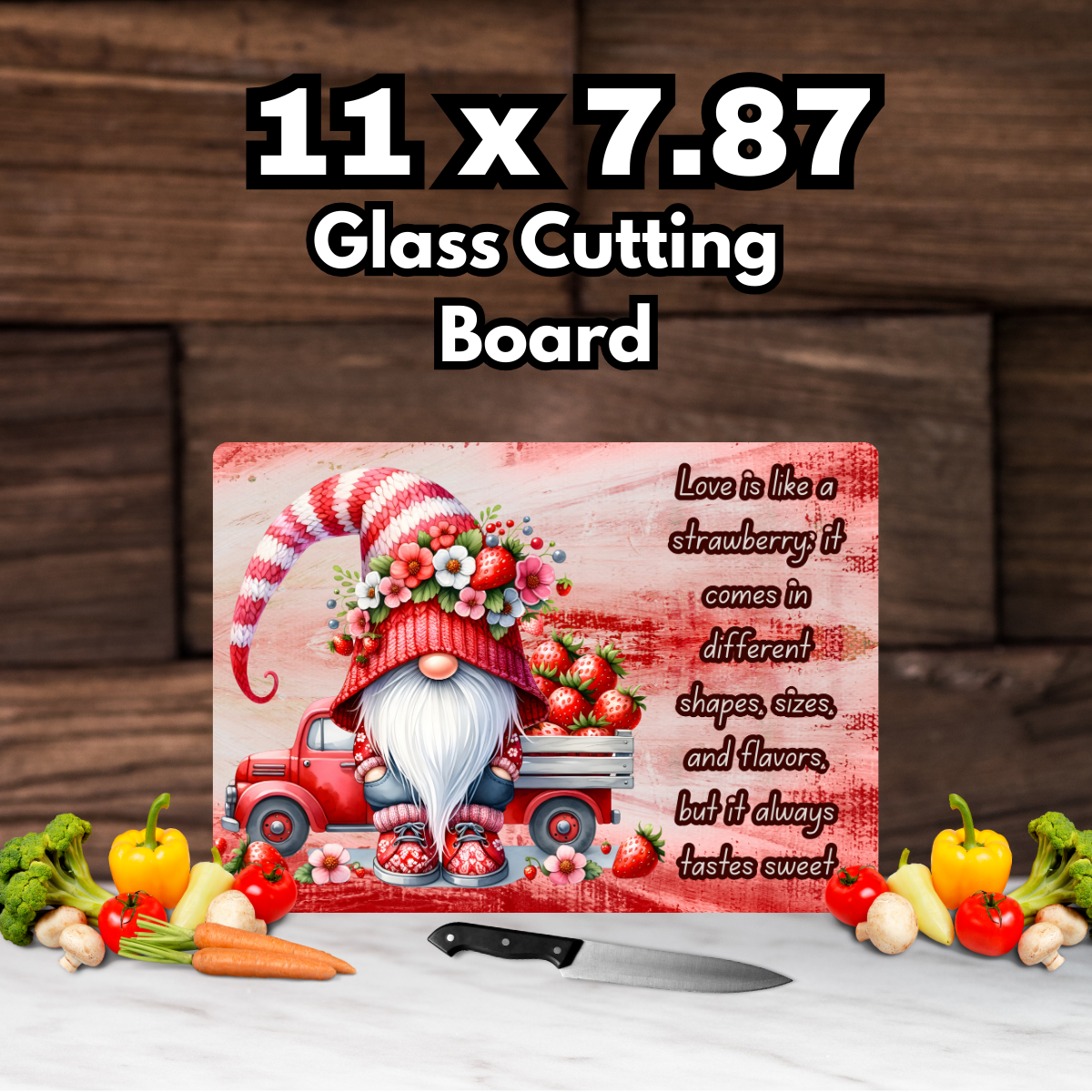 🍓Sweet Gnomeberry Glass Cutting Board Collection