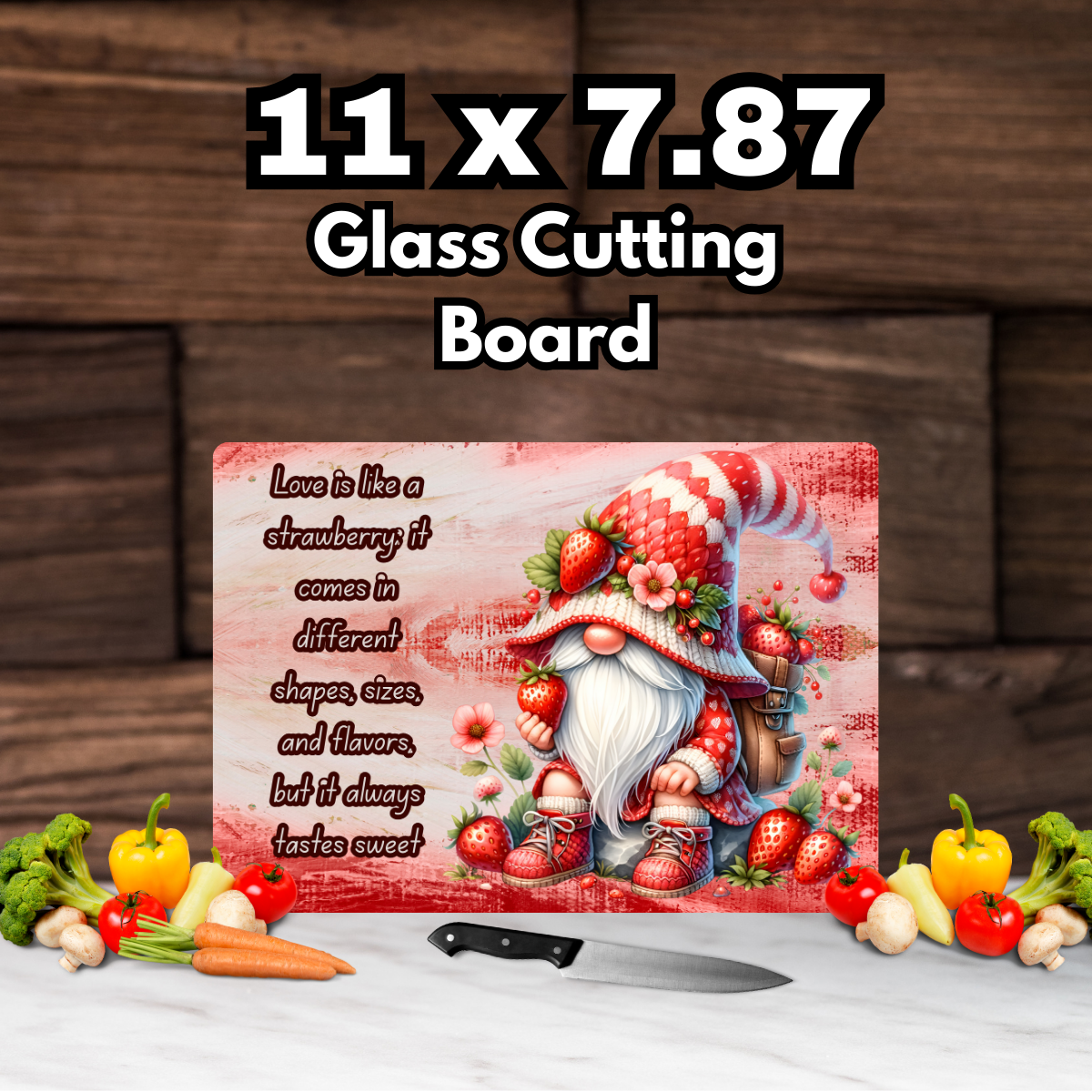 🍓Sweet Gnomeberry Glass Cutting Board Collection