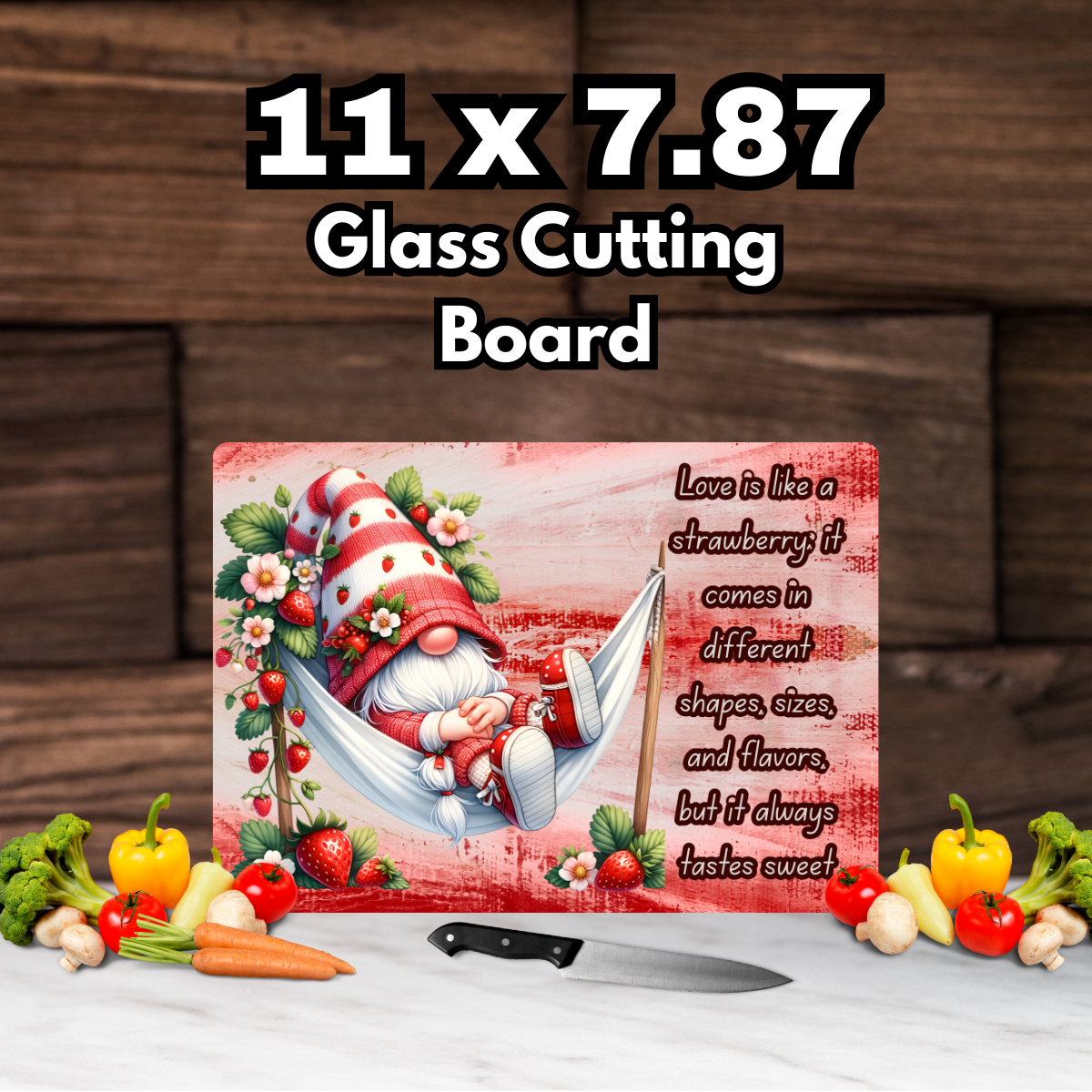 🍓Sweet Gnomeberry Glass Cutting Board Collection