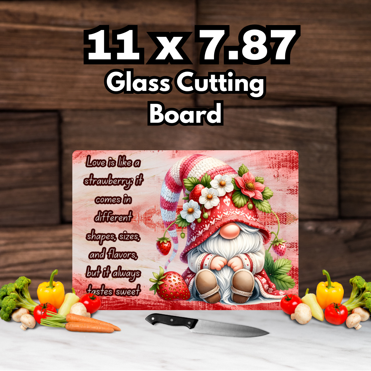 🍓Sweet Gnomeberry Glass Cutting Board Collection