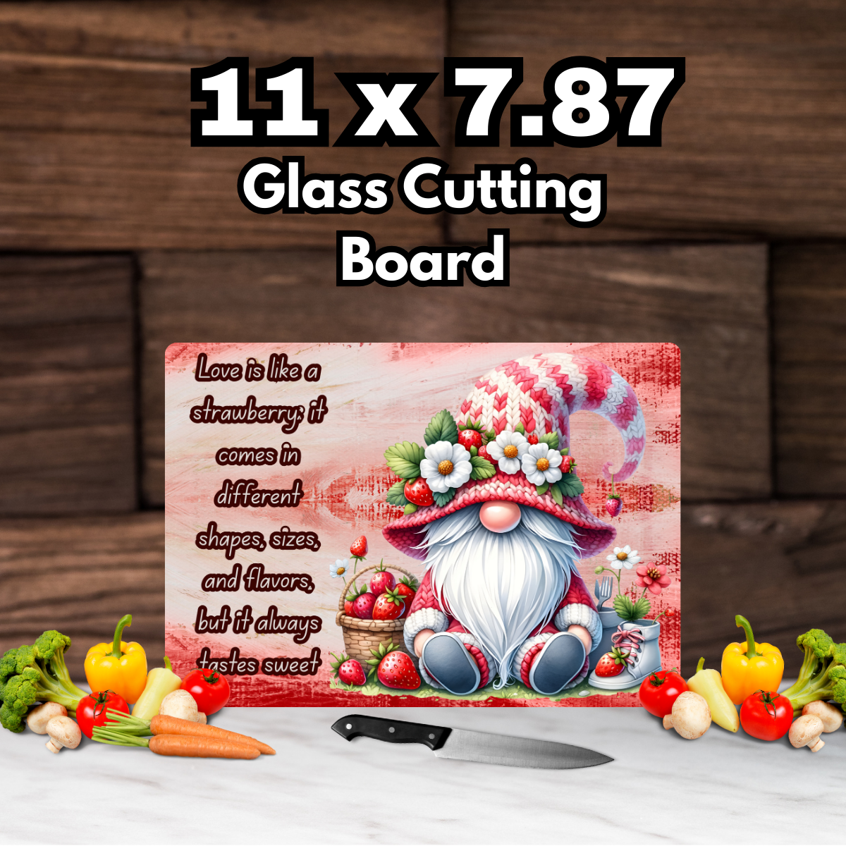 🍓Sweet Gnomeberry Glass Cutting Board Collection