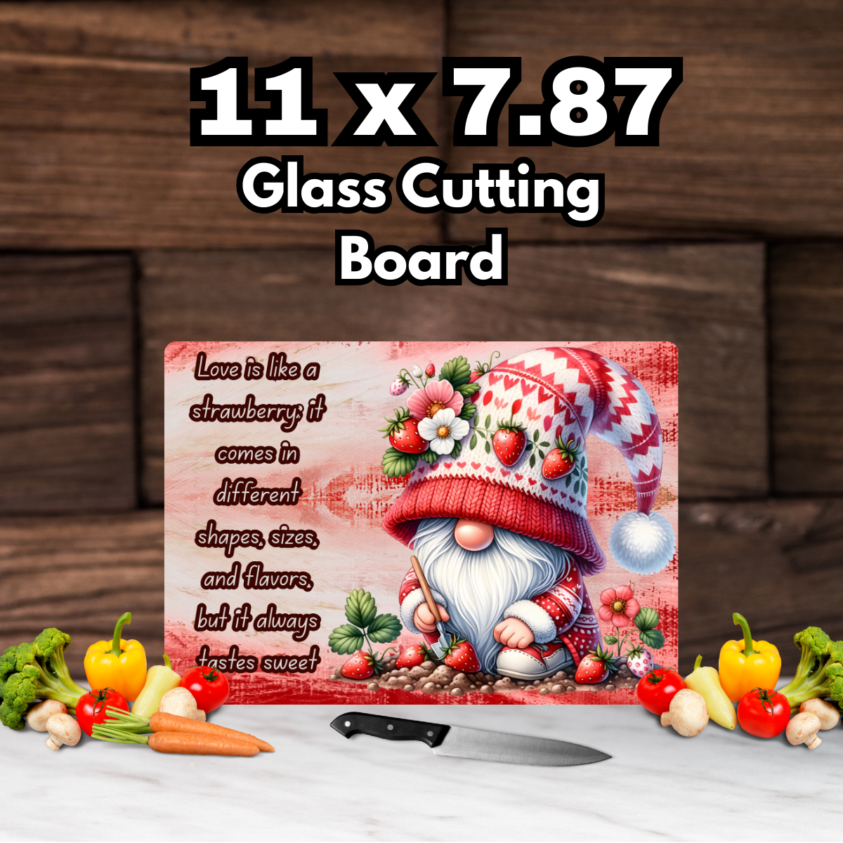 🍓Sweet Gnomeberry Glass Cutting Board Collection