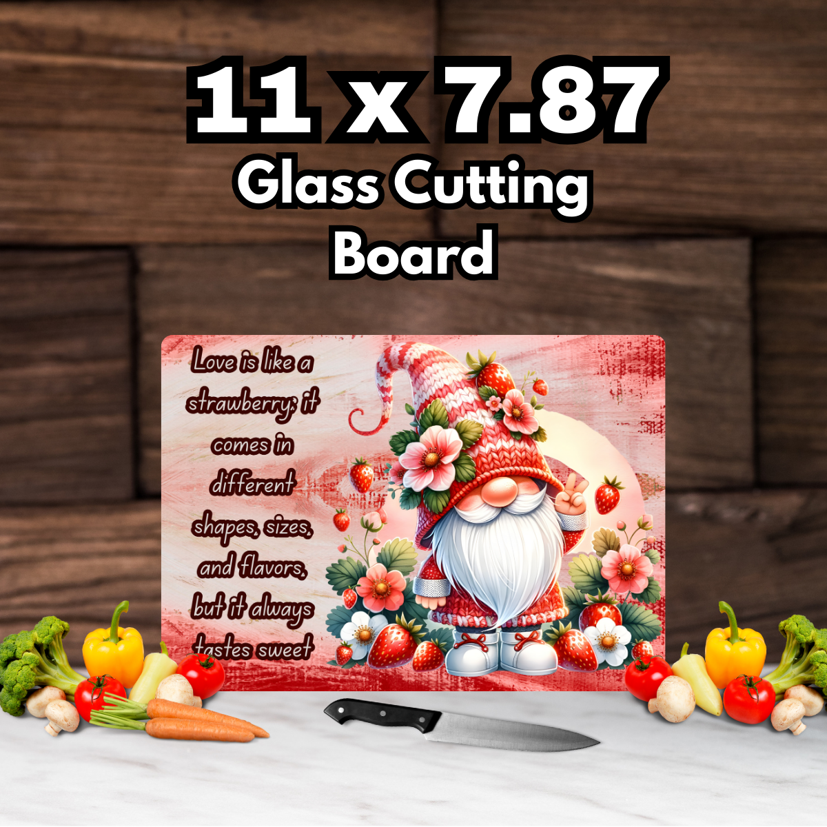 🍓Sweet Gnomeberry Glass Cutting Board Collection