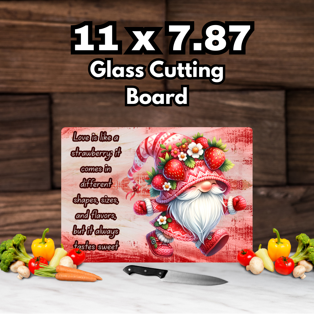 🍓Sweet Gnomeberry Glass Cutting Board Collection