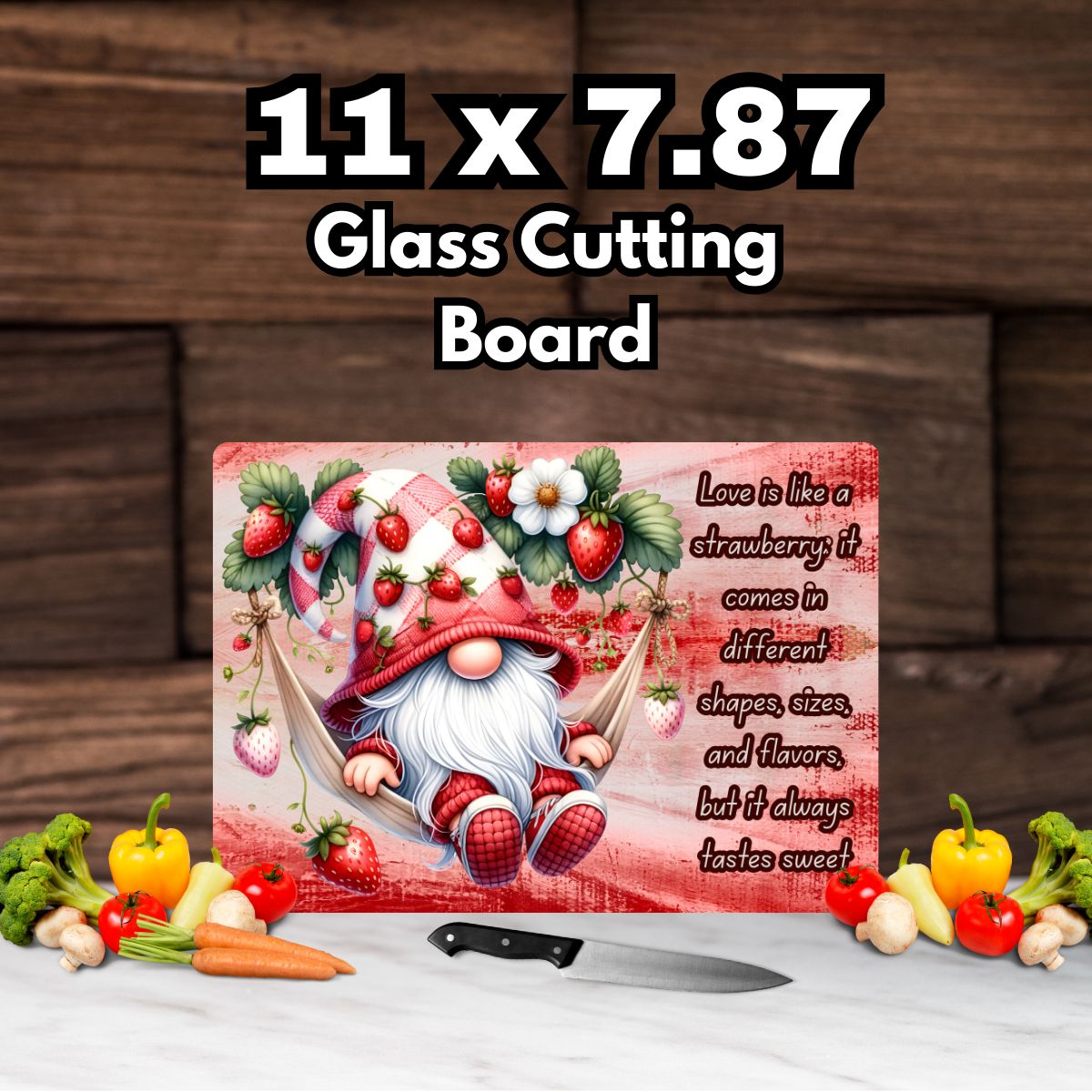 🍓Sweet Gnomeberry Glass Cutting Board Collection