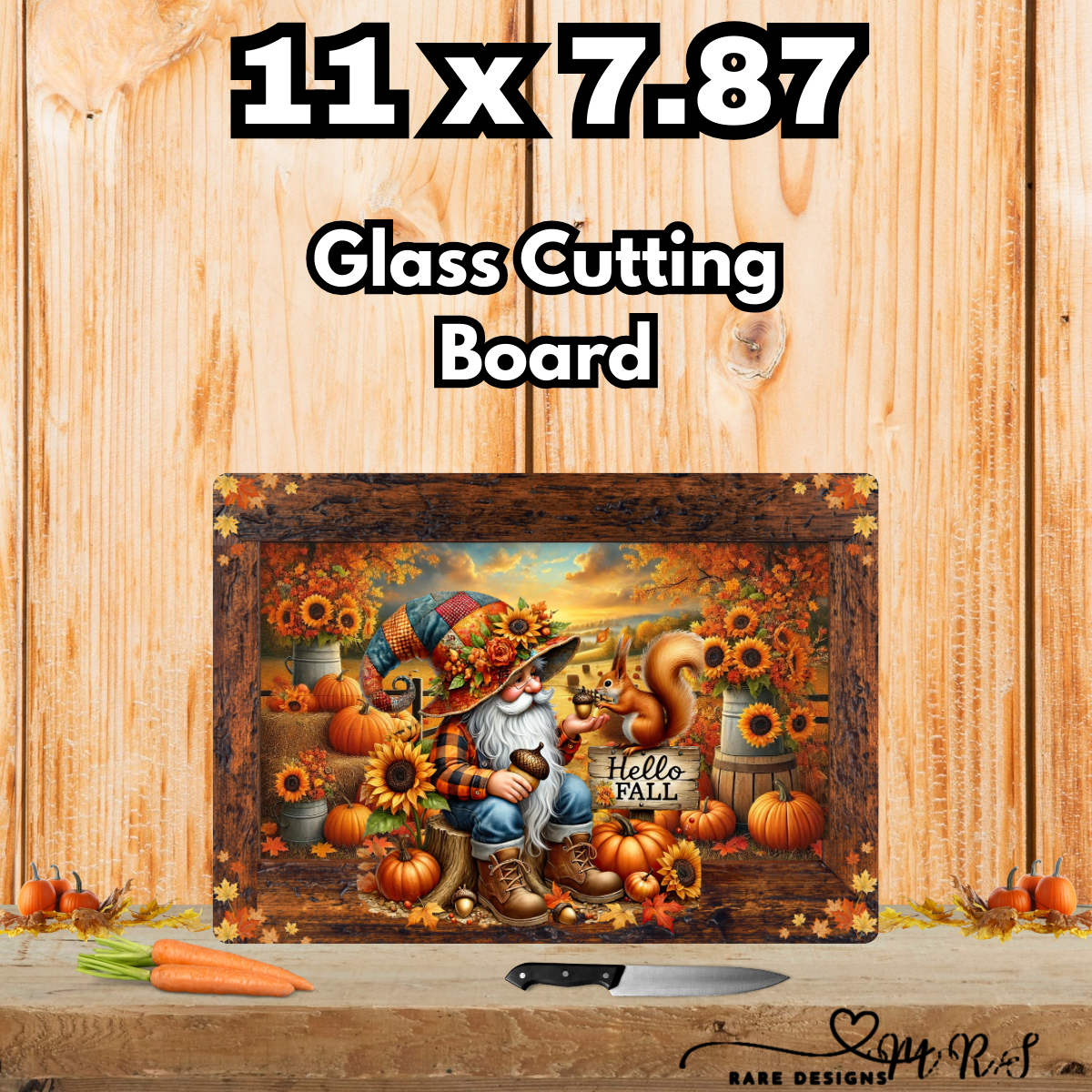 Autumn Gnome Charm Cutting Board Set