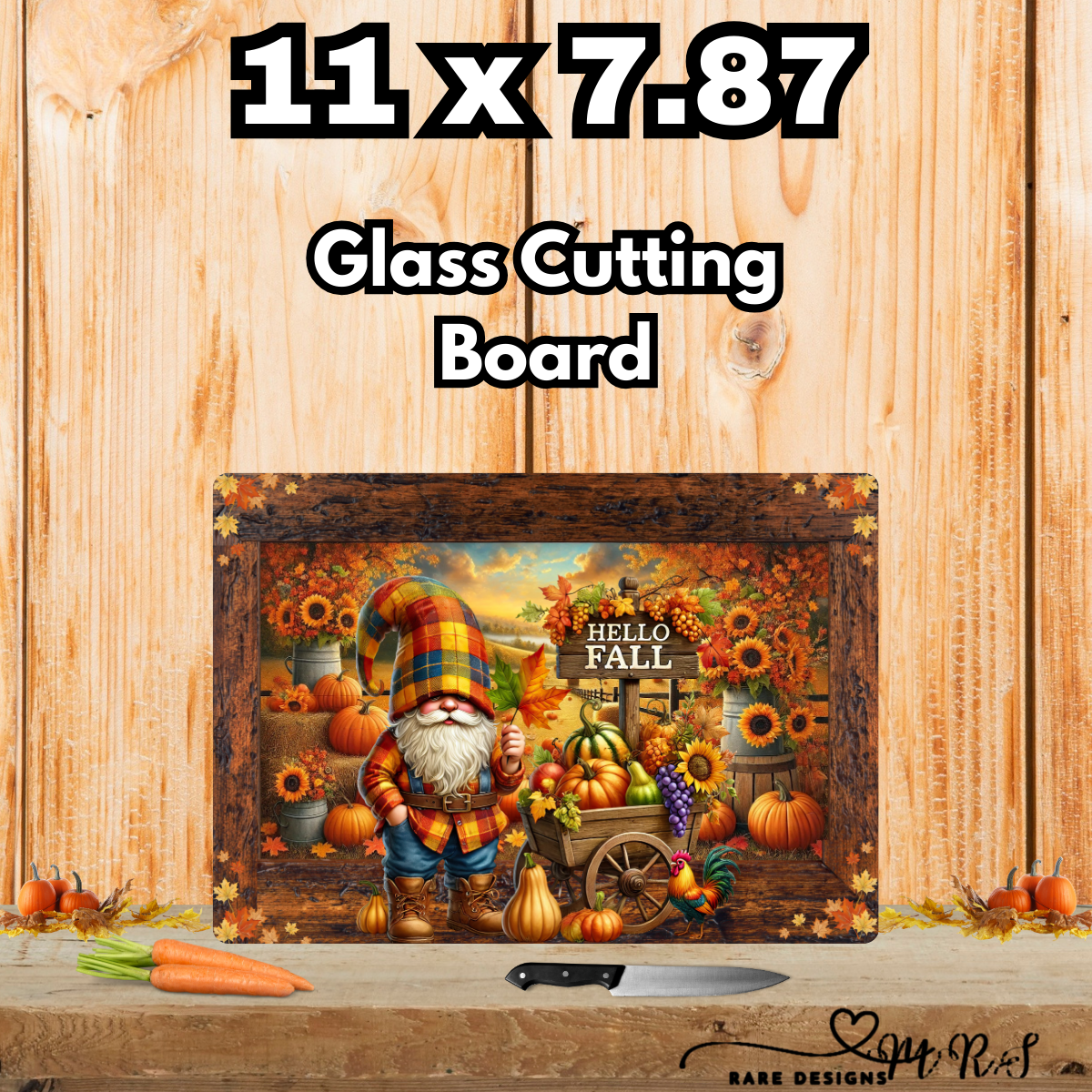 Autumn Gnome Charm Cutting Board Set