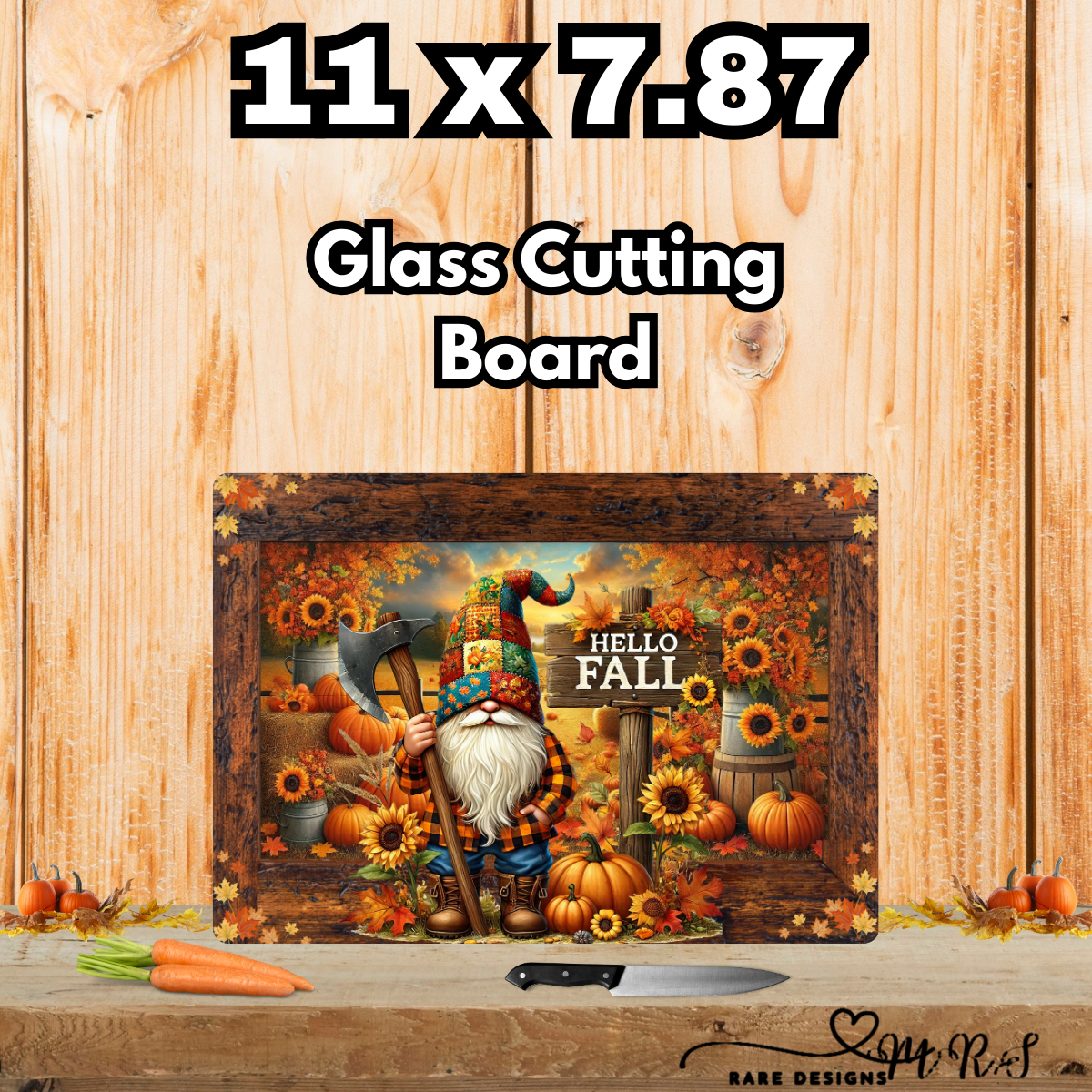 Autumn Gnome Charm Cutting Board Set