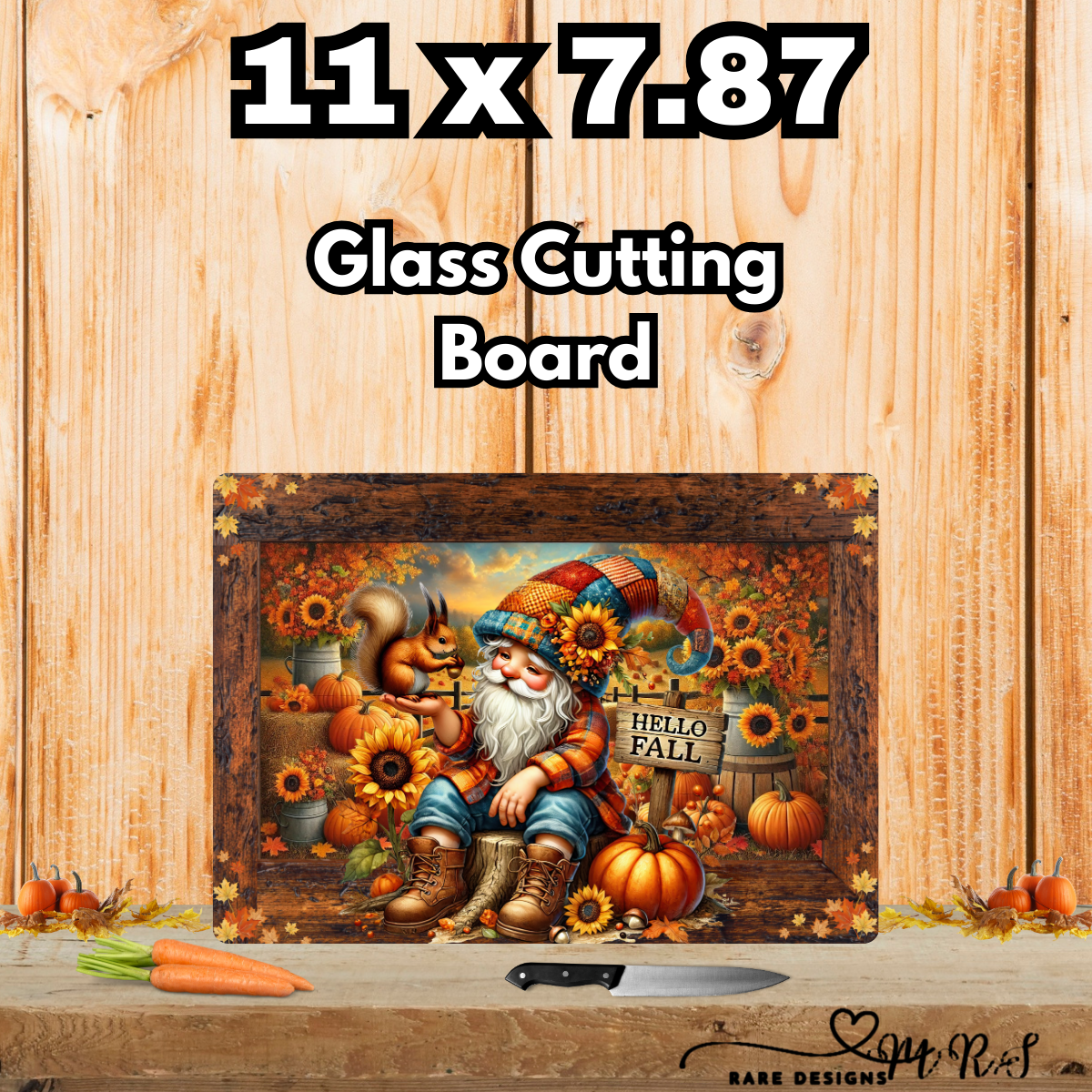 Autumn Gnome Charm Cutting Board Set