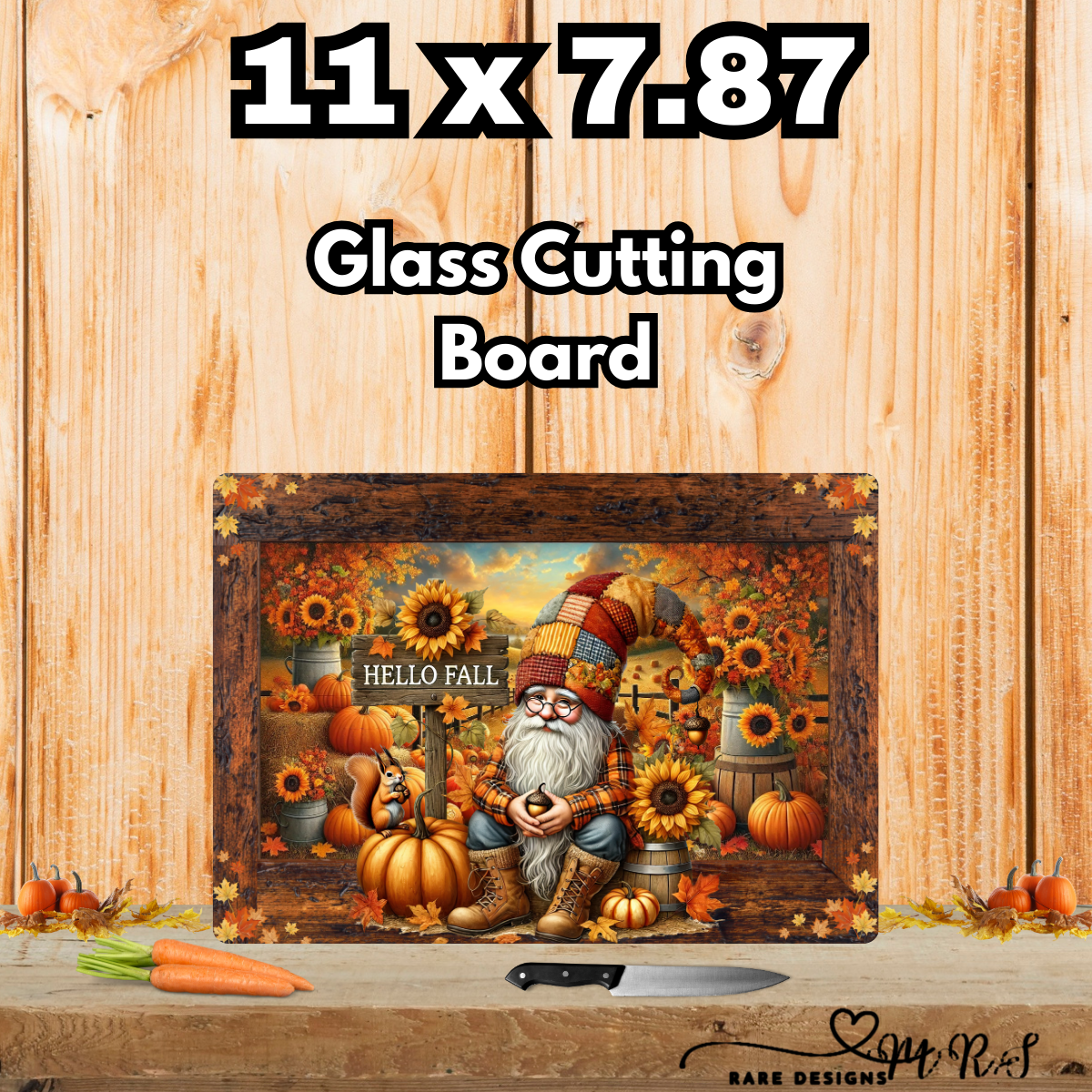 Autumn Gnome Charm Cutting Board Set