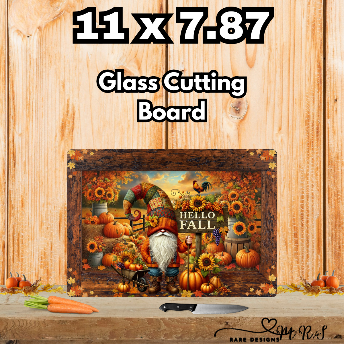 Autumn Gnome Charm Cutting Board Set