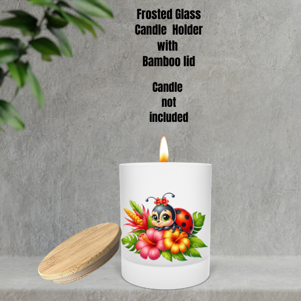 πΏ Ladybug Glow Frosted Candle Holders β With Bamboo Lid