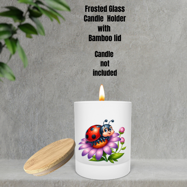 πΏ Ladybug Glow Frosted Candle Holders β With Bamboo Lid