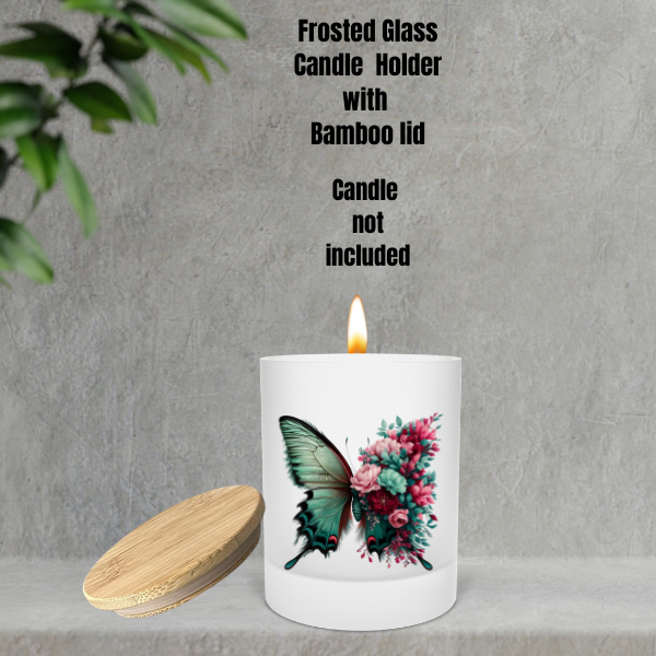 🕯️ Blossom Wings Frosted Candle Holder
