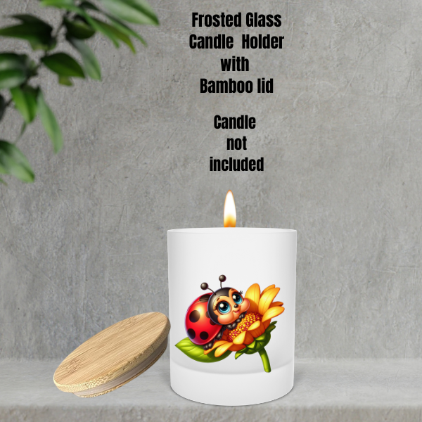 πΏ Ladybug Glow Frosted Candle Holders β With Bamboo Lid