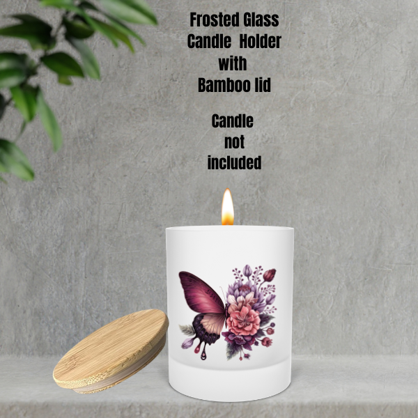 🕯️ Blossom Wings Frosted Candle Holder