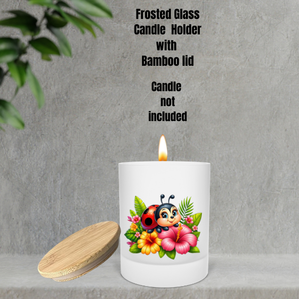 πΏ Ladybug Glow Frosted Candle Holders β With Bamboo Lid