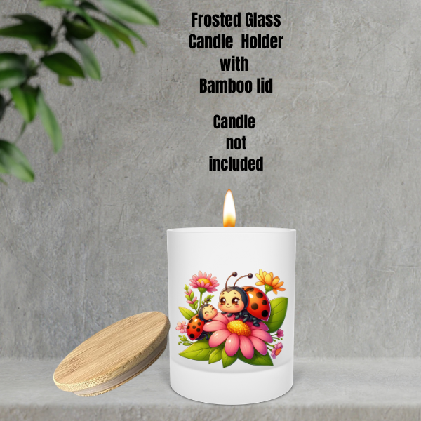 πΏ Ladybug Glow Frosted Candle Holders β With Bamboo Lid