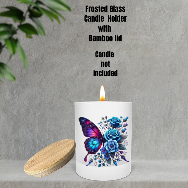 🕯️ Blossom Wings Frosted Candle Holder