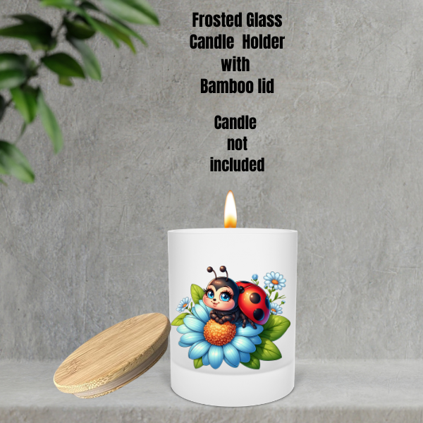 πΏ Ladybug Glow Frosted Candle Holders β With Bamboo Lid