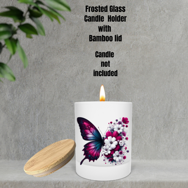 🕯️ Blossom Wings Frosted Candle Holder