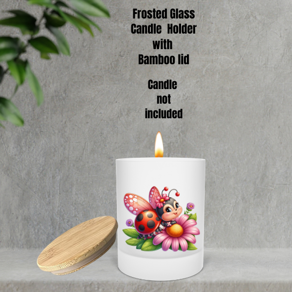 πΏ Ladybug Glow Frosted Candle Holders β With Bamboo Lid
