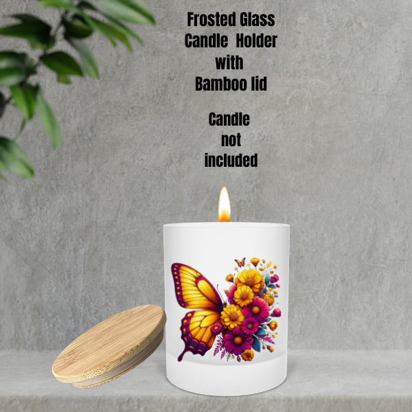 🕯️ Blossom Wings Frosted Candle Holder