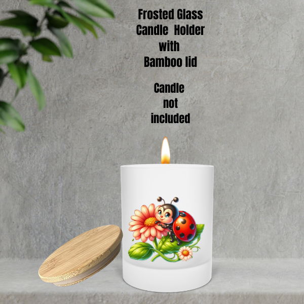 πΏ Ladybug Glow Frosted Candle Holders β With Bamboo Lid