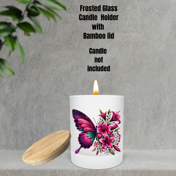 🕯️ Blossom Wings Frosted Candle Holder