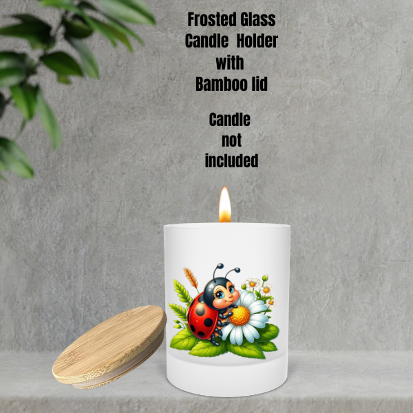 πΏ Ladybug Glow Frosted Candle Holders β With Bamboo Lid