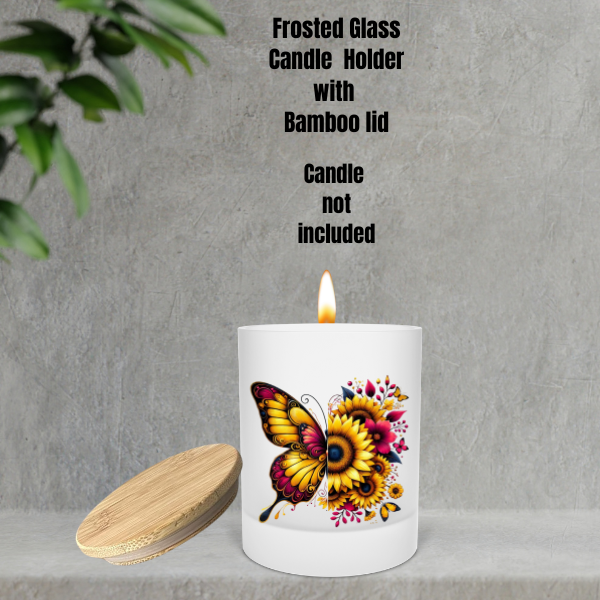 🕯️ Blossom Wings Frosted Candle Holder