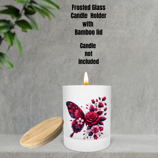 🕯️ Blossom Wings Frosted Candle Holder