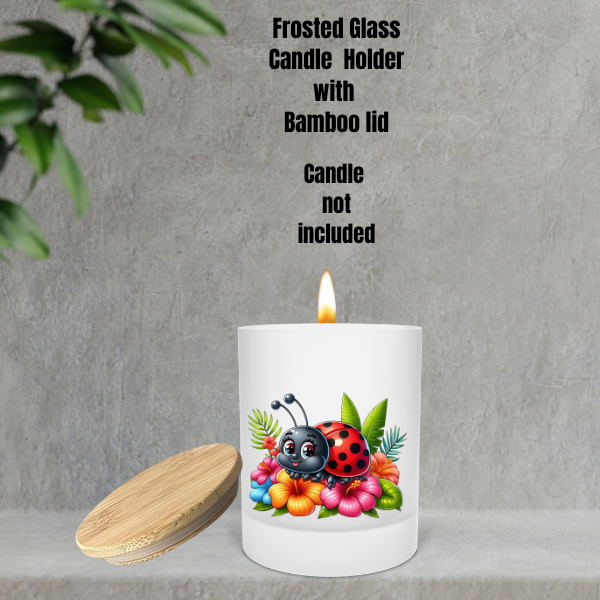 πΏ Ladybug Glow Frosted Candle Holders β With Bamboo Lid