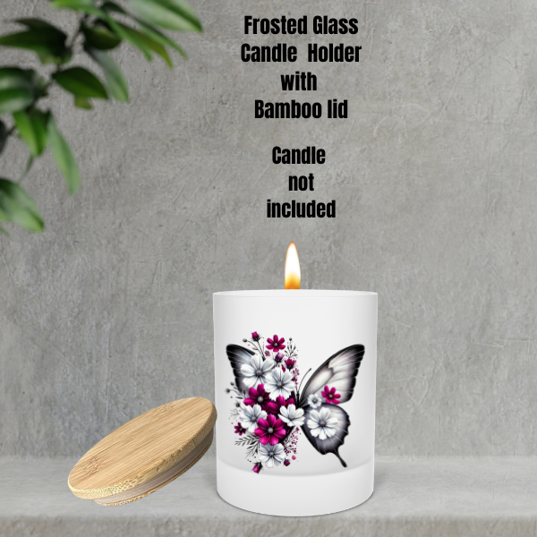 🕯️ Blossom Wings Frosted Candle Holder