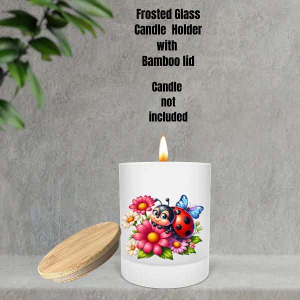 πΏ Ladybug Glow Frosted Candle Holders β With Bamboo Lid