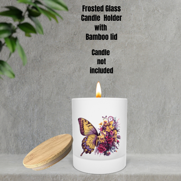 🕯️ Blossom Wings Frosted Candle Holder