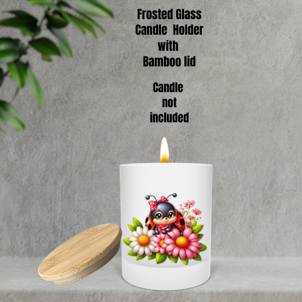 πΏ Ladybug Glow Frosted Candle Holders β With Bamboo Lid