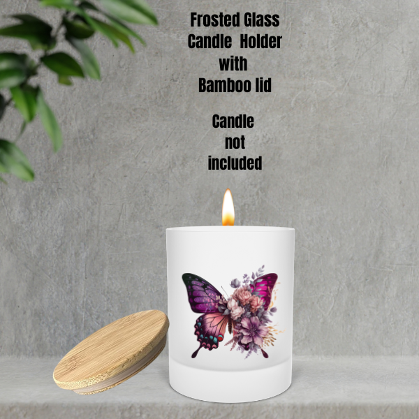🕯️ Blossom Wings Frosted Candle Holder