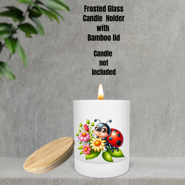 πΏ Ladybug Glow Frosted Candle Holders β With Bamboo Lid