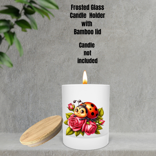 πΏ Ladybug Glow Frosted Candle Holders β With Bamboo Lid