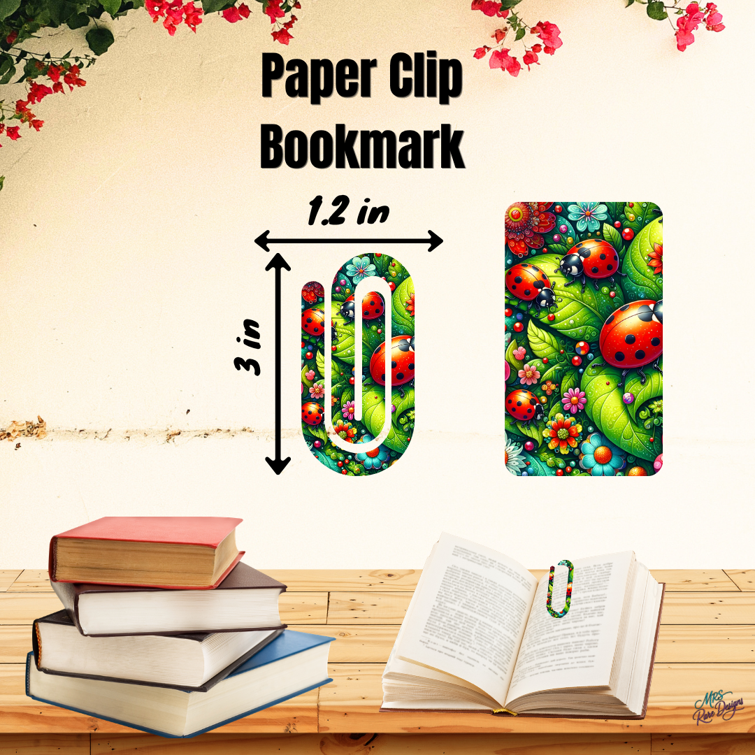 Ladybug Garden Paper Clip Bookmark