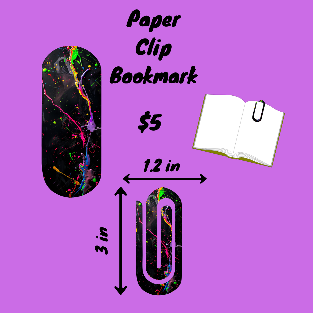 π¨ Neon Drip Paper Clip Bookmark Collection π¨