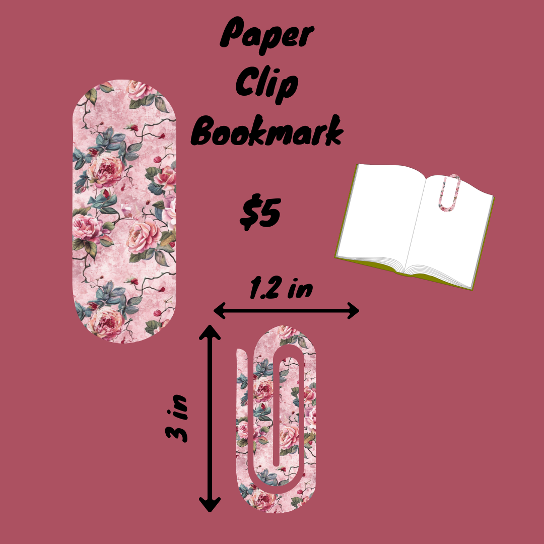 Vintage Bloom Paper Clip Bookmarks