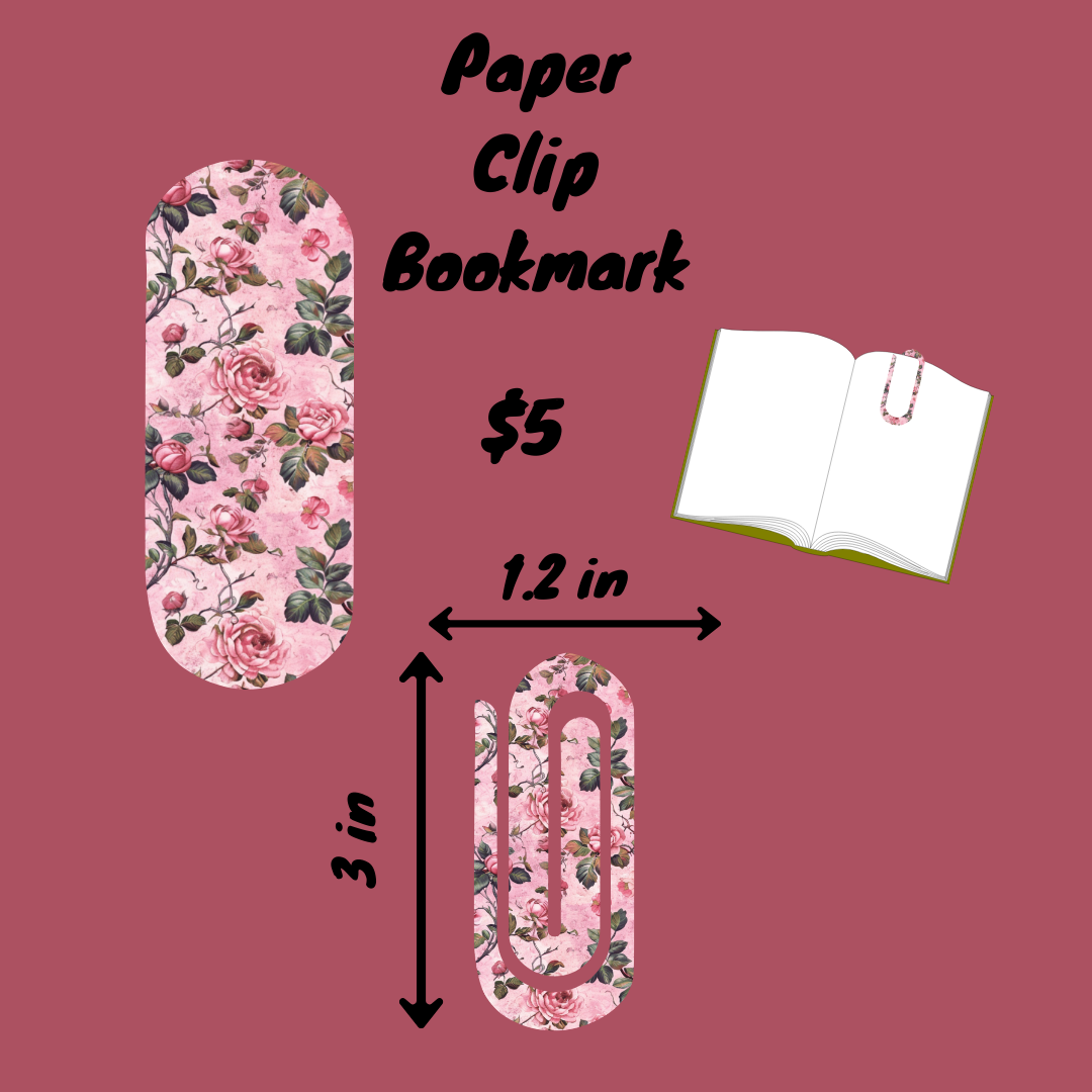 Vintage Bloom Paper Clip Bookmarks